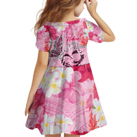 Butterfly Polynesia Breast Cancer Family Matching Long Sleeve Bodycon Dress and Hawaiian Shirt Nobody Fights Alone Pink Out Tropical Hibiscus