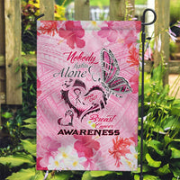 Butterfly Polynesia Breast Cancer Garden Flag Nobody Fights Alone Pink Out Tropical Hibiscus DT02 Garden Flag Pink - Polynesian Pride