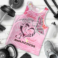 Butterfly Polynesia Breast Cancer Men Tank Top Nobody Fights Alone Pink Out Tropical Hibiscus DT02 - Polynesian Pride