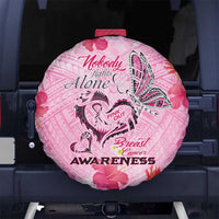 Butterfly Polynesia Breast Cancer Spare Tire Cover Nobody Fights Alone Pink Out Tropical Hibiscus
