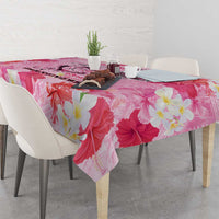 Butterfly Polynesia Breast Cancer Tablecloth Nobody Fights Alone Pink Out Tropical Hibiscus DT02 - Polynesian Pride