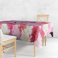 Butterfly Polynesia Breast Cancer Tablecloth Nobody Fights Alone Pink Out Tropical Hibiscus DT02 - Polynesian Pride