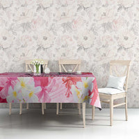 Butterfly Polynesia Breast Cancer Tablecloth Nobody Fights Alone Pink Out Tropical Hibiscus DT02 - Polynesian Pride