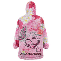 Butterfly Polynesia Breast Cancer Wearable Blanket Hoodie Nobody Fights Alone Pink Out Tropical Hibiscus DT02 - Polynesian Pride
