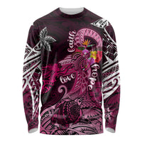 Breast Cancer Mermaid Polynesia Long Sleeve Shirt Faith Hope Love DT02 Unisex Pink - Polynesian Pride