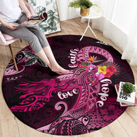 Breast Cancer Mermaid Polynesia Round Carpet Faith Hope Love