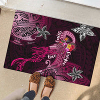 Breast Cancer Mermaid Polynesia Rubber Doormat Faith Hope Love DT02 - Polynesian Pride