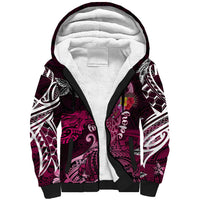 Breast Cancer Mermaid Polynesia Sherpa Hoodie Faith Hope Love DT02 Unisex Pink - Polynesian Pride