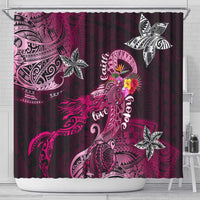 Breast Cancer Mermaid Polynesia Shower Curtain Faith Hope Love