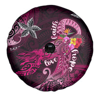 Breast Cancer Mermaid Polynesia Spare Tire Cover Faith Hope Love