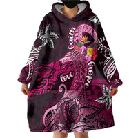 Breast Cancer Mermaid Polynesia Wearable Blanket Hoodie Faith Hope Love DT02 - Polynesian Pride