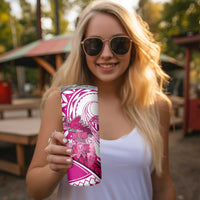 Breast Cancer Awareness Hawaii Skinny Tumbler Polynesia Girl Nobody Fights Alone