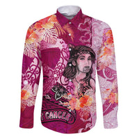 Breast Cancer New Zealand Family Matching Puletasi and Hawaiian Shirt Maori Aotearoa Girl Pink Out