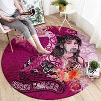 Breast Cancer New Zealand Round Carpet Maori Aotearoa Girl Pink Out