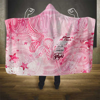 Breast Cancer Awareness Month Hooded Blanket Butterfly Polynesia Watercolor Pink DT02 - Polynesian Pride