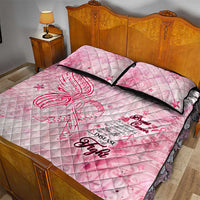 Breast Cancer Awareness Month Quilt Bed Set Butterfly Polynesia Watercolor Pink DT02 - Polynesian Pride