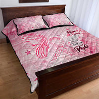 Breast Cancer Awareness Month Quilt Bed Set Butterfly Polynesia Watercolor Pink DT02 - Polynesian Pride