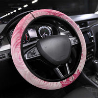 Breast Cancer Awareness Month Steering Wheel Cover Butterfly Polynesia Watercolor Pink DT02 Universal Fit Pink - Polynesian Pride