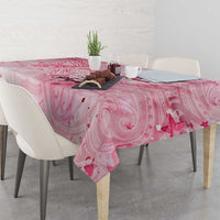 Breast Cancer Awareness Month Tablecloth Butterfly Polynesia Watercolor Pink DT02 - Polynesian Pride