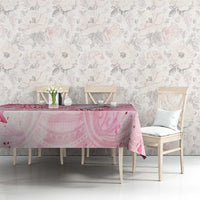 Breast Cancer Awareness Month Tablecloth Butterfly Polynesia Watercolor Pink DT02 - Polynesian Pride