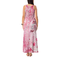 Breast Cancer Awareness Month Tank Maxi Dress Butterfly Polynesia Watercolor Pink