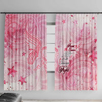 Breast Cancer Awareness Month Window Curtain Butterfly Polynesia Watercolor Pink DT02 With Hooks Pink - Polynesian Pride