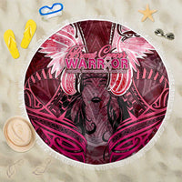 Breast Cancer Warrior Beach Blanket Angel Wings Polynesian Pattern DT02 One Size 150cm Pink - Polynesian Pride