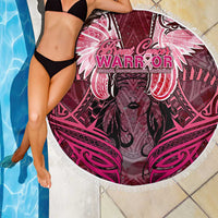 Breast Cancer Warrior Beach Blanket Angel Wings Polynesian Pattern DT02 - Polynesian Pride