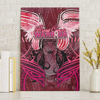 Breast Cancer Warrior Canvas Wall Art Angel Wings Polynesian Pattern DT02 Without Frame Pink - Polynesian Pride