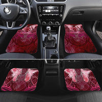 Breast Cancer Warrior Car Mats Angel Wings Polynesian Pattern DT02 Set 4pcs Pink - Polynesian Pride