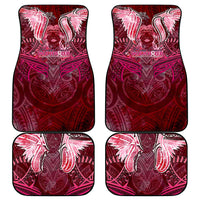 Breast Cancer Warrior Car Mats Angel Wings Polynesian Pattern DT02 - Polynesian Pride
