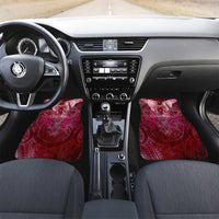Breast Cancer Warrior Car Mats Angel Wings Polynesian Pattern DT02 Set 2pcs - Front Pink - Polynesian Pride