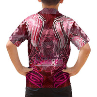 Breast Cancer Warrior Family Matching Long Sleeve Bodycon Dress and Hawaiian Shirt Angel Wings Polynesian Pattern