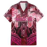 Breast Cancer Warrior Family Matching Off Shoulder Maxi Dress and Hawaiian Shirt Angel Wings Polynesian Pattern