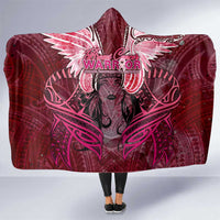 Breast Cancer Warrior Hooded Blanket Angel Wings Polynesian Pattern DT02 One Size Pink - Polynesian Pride