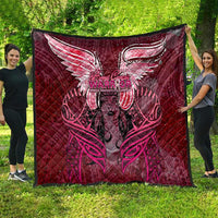 Breast Cancer Warrior Quilt Angel Wings Polynesian Pattern