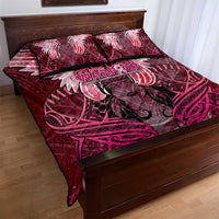 Breast Cancer Warrior Quilt Bed Set Angel Wings Polynesian Pattern DT02 - Polynesian Pride