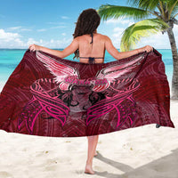 Breast Cancer Warrior Sarong Angel Wings Polynesian Pattern