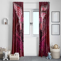 Breast Cancer Warrior Window Curtain Angel Wings Polynesian Pattern DT02 - Polynesian Pride