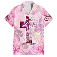 Breast Cancer Polynesian Family Matching Puletasi and Hawaiian Shirt I Can Do All Things Through Christ