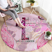 Breast Cancer Polynesian Round Carpet I Can Do All Things Through Christ