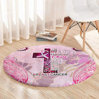 Breast Cancer Polynesian Round Carpet I Can Do All Things Through Christ