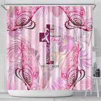 Breast Cancer Polynesian Shower Curtain I Can Do All Things Through Christ