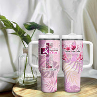Breast Cancer Polynesian Tumbler With Handle I Can Do All Things Through Christ