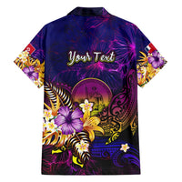 Wallis and Futuna Family Matching Puletasi and Hawaiian Shirt Whale Hibiscus Polynesian