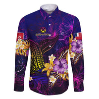 Wallis and Futuna Family Matching Short Sleeve Bodycon Dress and Hawaiian Shirt Whale Hibiscus Polynesian