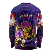 Wallis and Futuna Long Sleeve Shirt Whale Hibiscus Polynesian