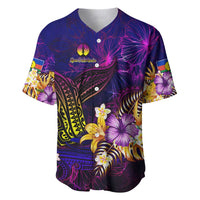New Caledonia Baseball Jersey Whale Hibiscus Polynesian