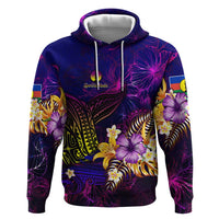 New Caledonia Hoodie Whale Hibiscus Polynesian