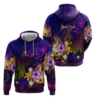 New Caledonia Hoodie Whale Hibiscus Polynesian